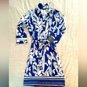 Mlle Gabrielle Blue and White Dress